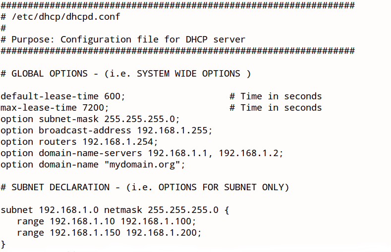 DHCP Config