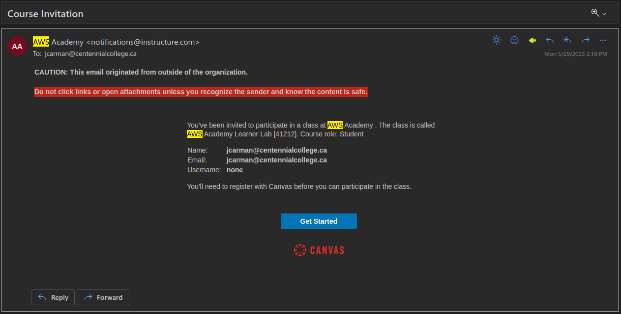 AWS Invitation