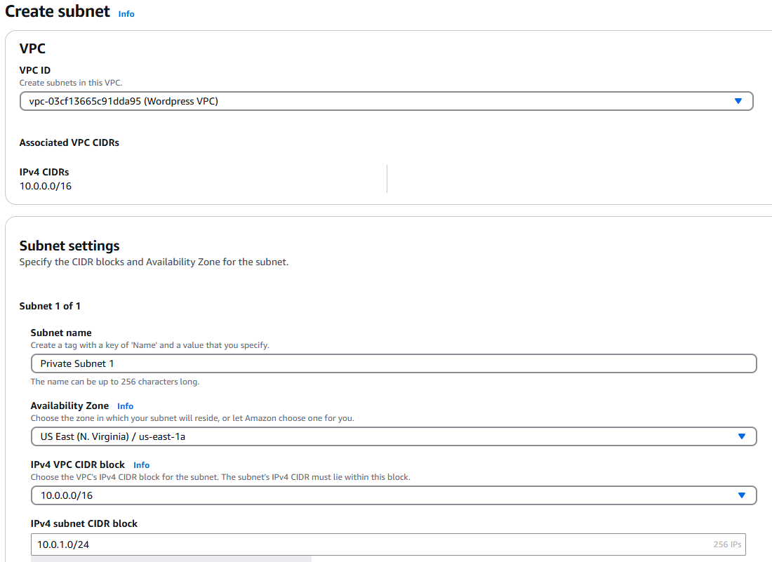 Create Subnets