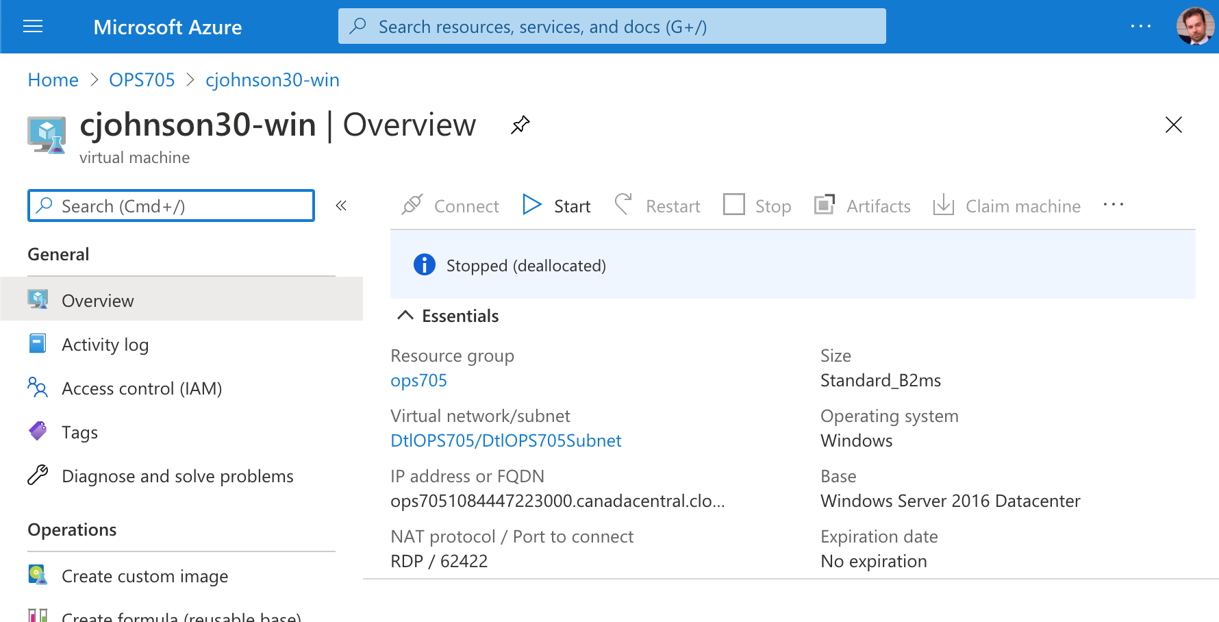 Image: Azure VM - Deallocated