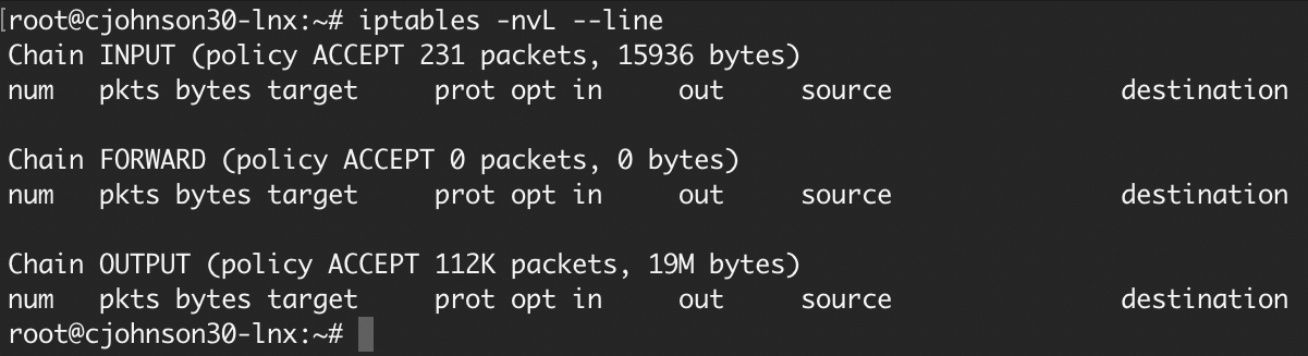 Image: Default firewall rules