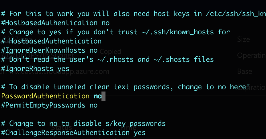 Image: Disabling Password Authentication