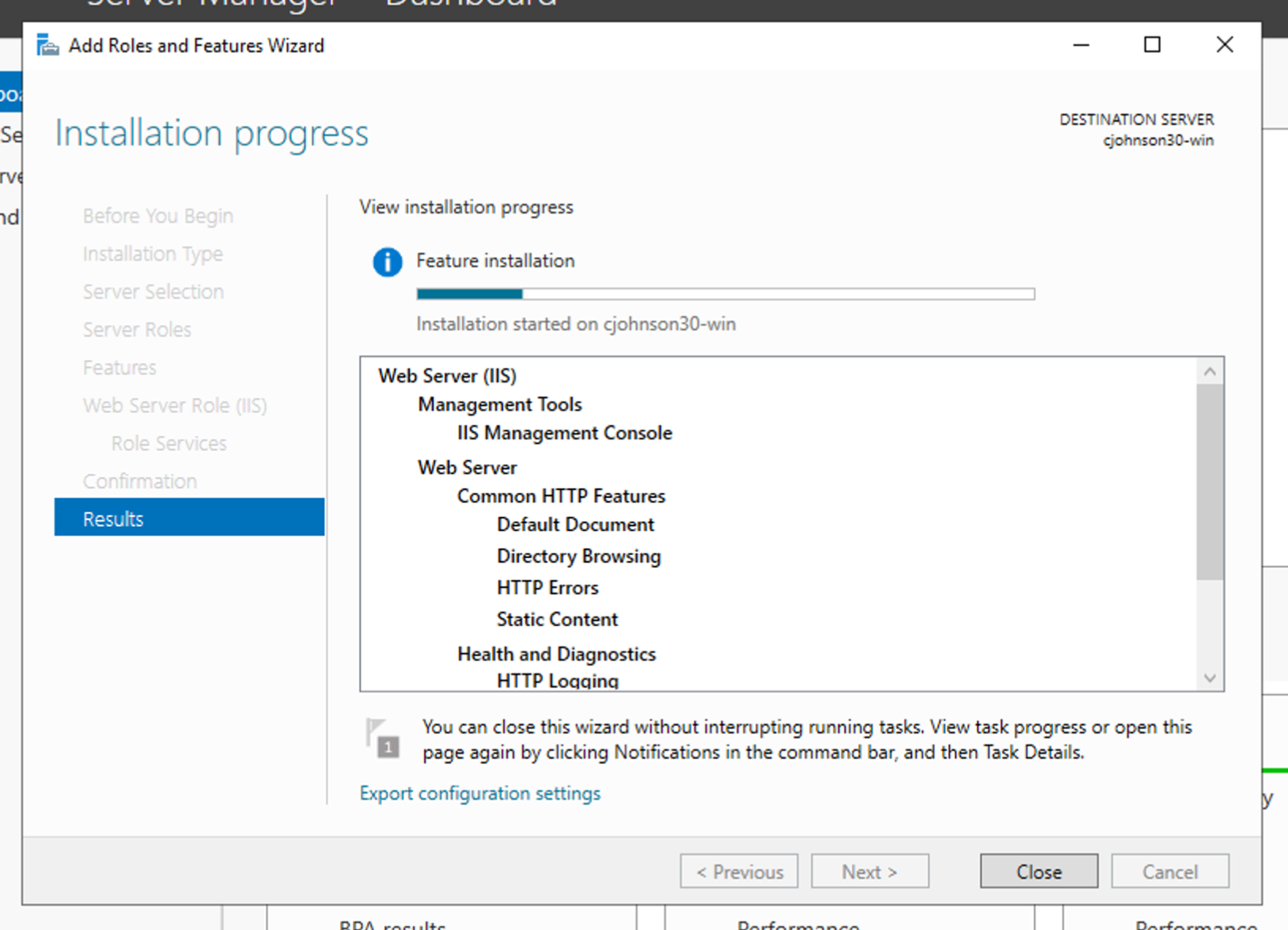 Image: IIS Role Installation