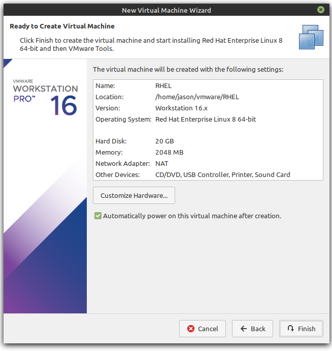 VM Install Summary