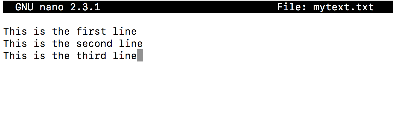 Nano text editor 2