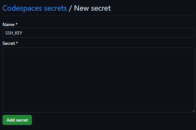 New Repository Secret