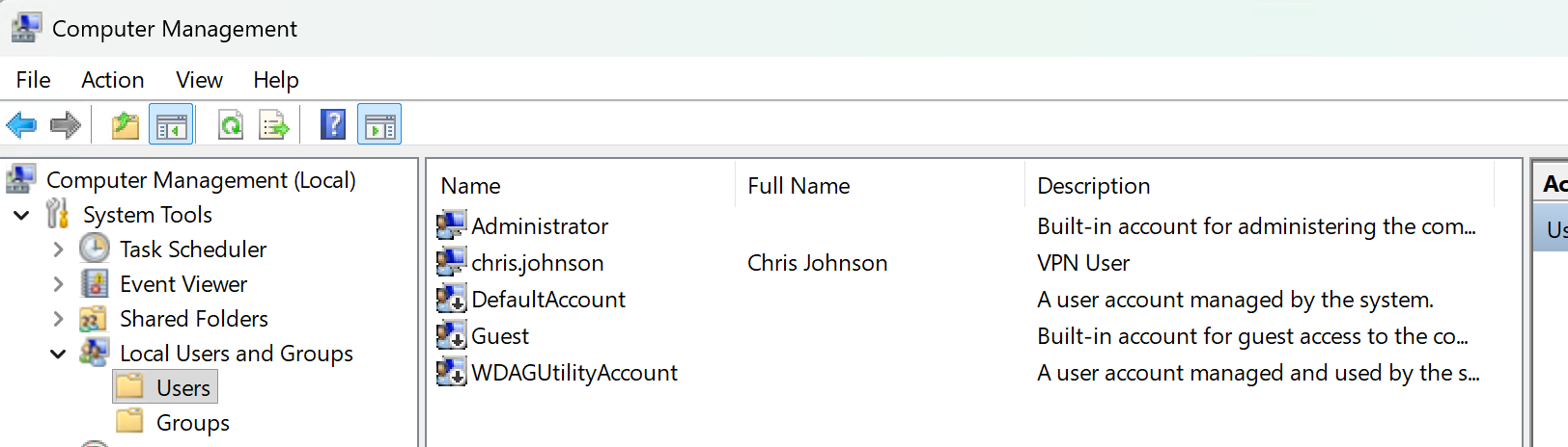 Fig 12. New user successfully added to list.