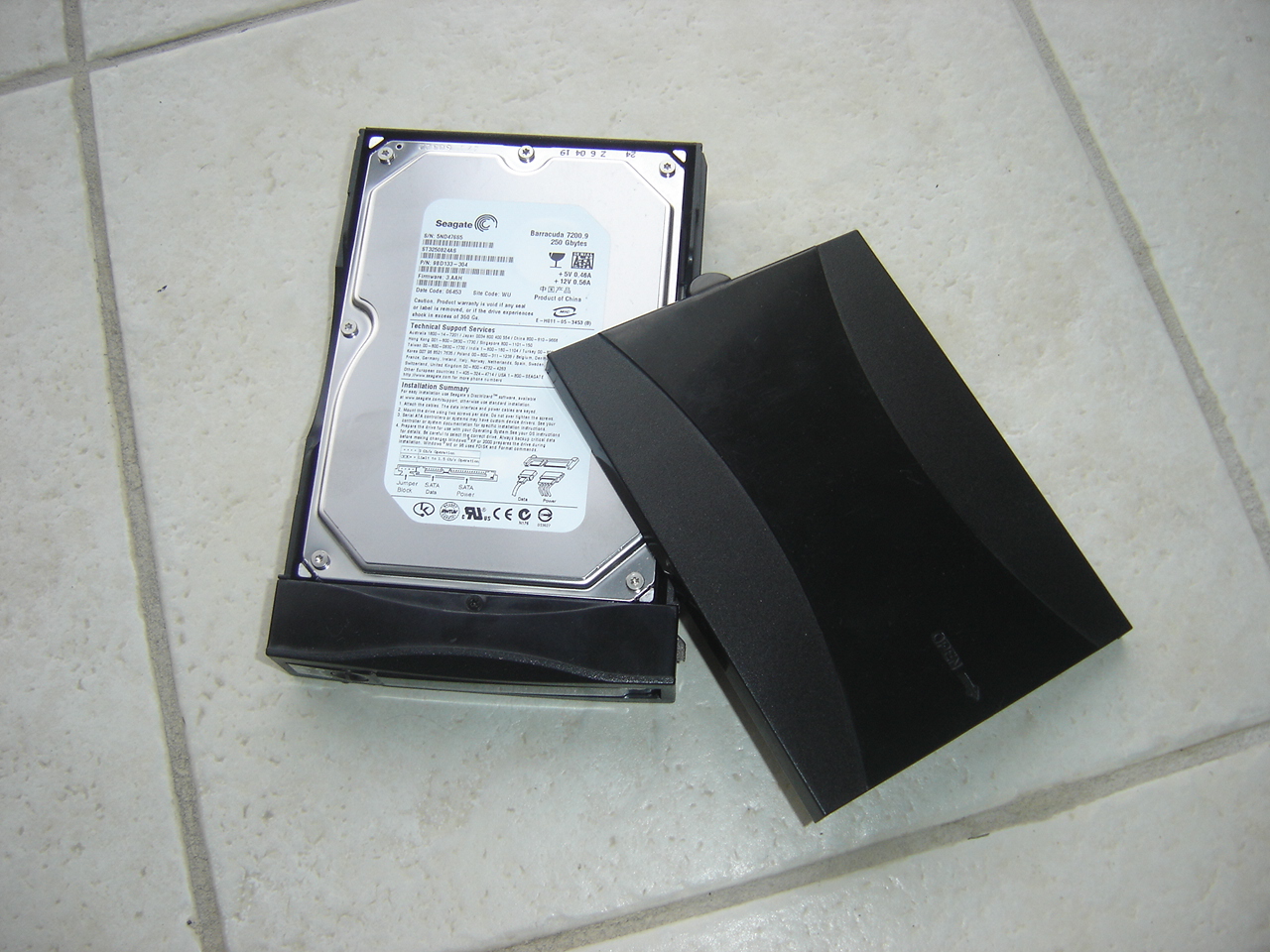 Hard Drive in Disk Tray