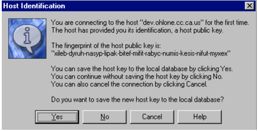Dialog Box to Share Public Key on Remote Server