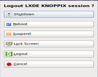 Shutdown Knoppix